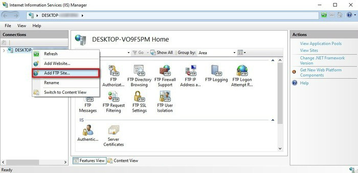 راه اندازی Ftp در ویندوز سرور