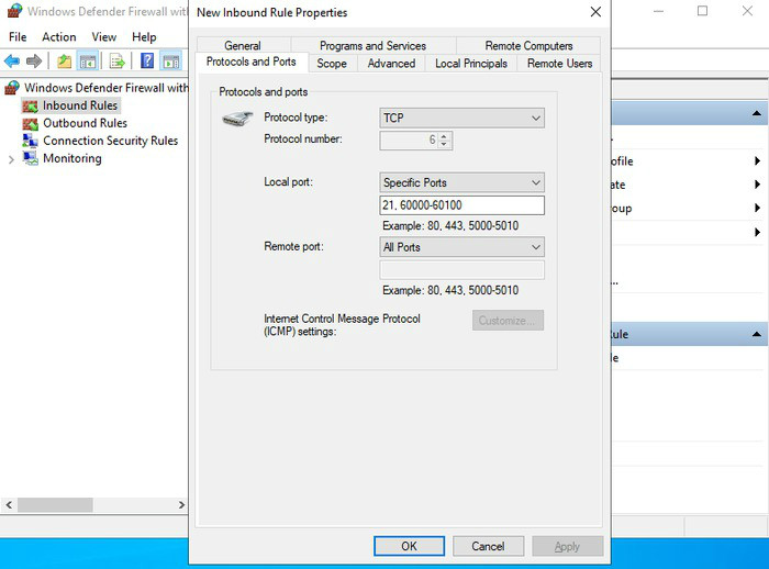 راه اندازی FTP سرور در ویندوز